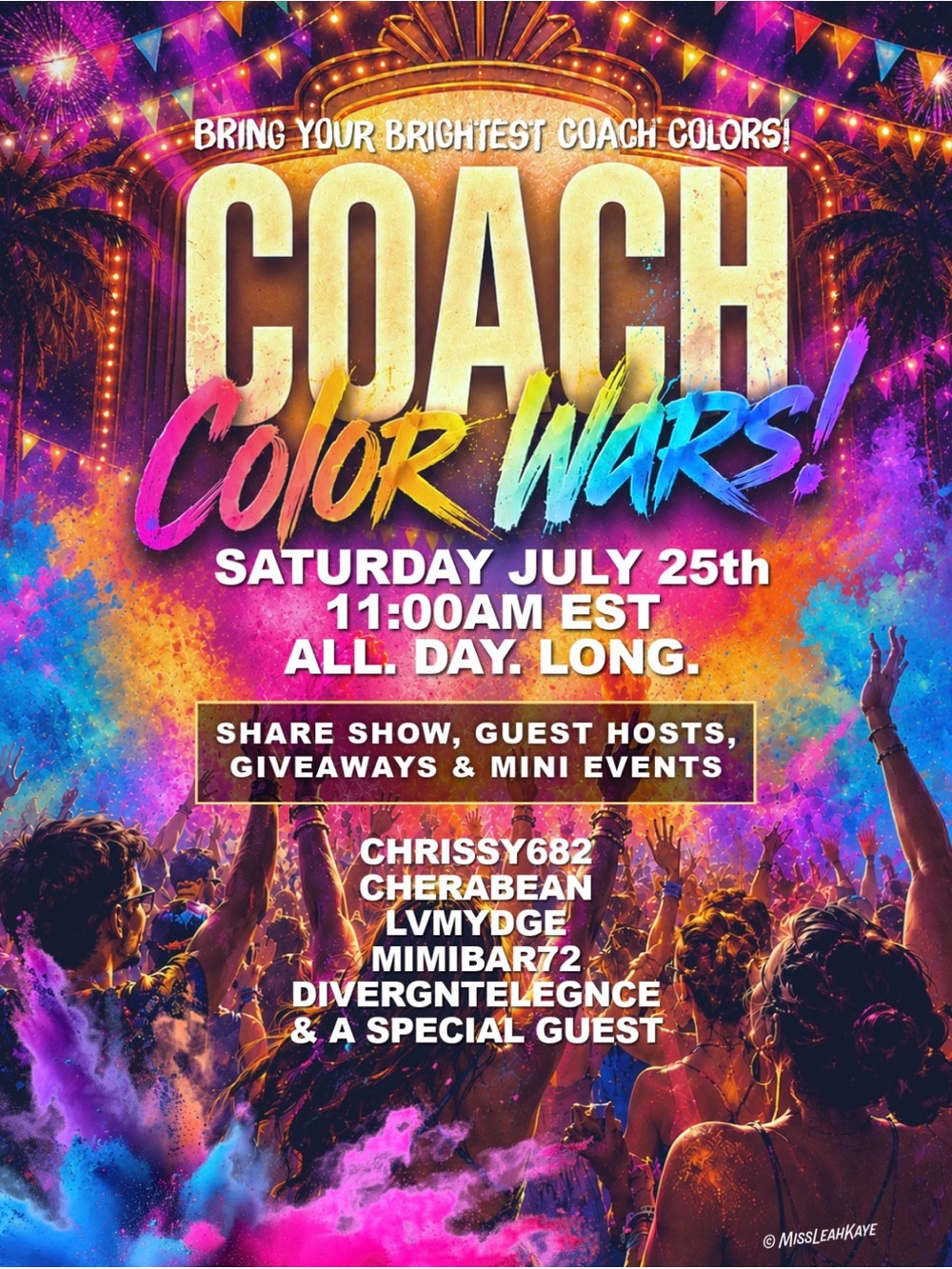 Coach Color Wars Event Poster 11 AM EST 7/25 - Picture 1 of 2
